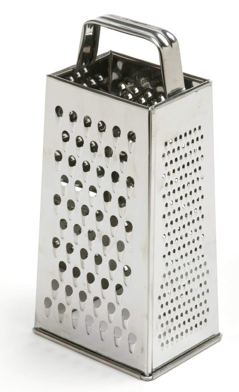 Premium Stainless Steel 4-Way Carrot Grater & Slicer - Perfect for Cheese, Vegetables, Ginger, Garlic - Ideal for Kitchen Prep, Salad Making & Meal Prepping