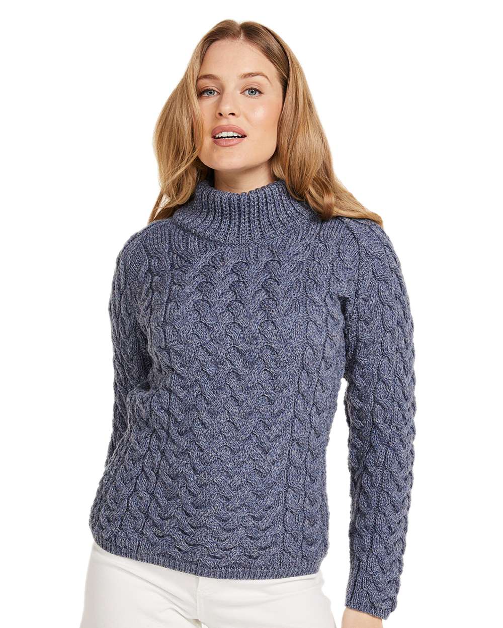Aran Knightstown Women's Crew Neck Sweater - Soft Wool Knit Pullover for Casual & Office Wear | Cozy Winter & Fall Fashion
