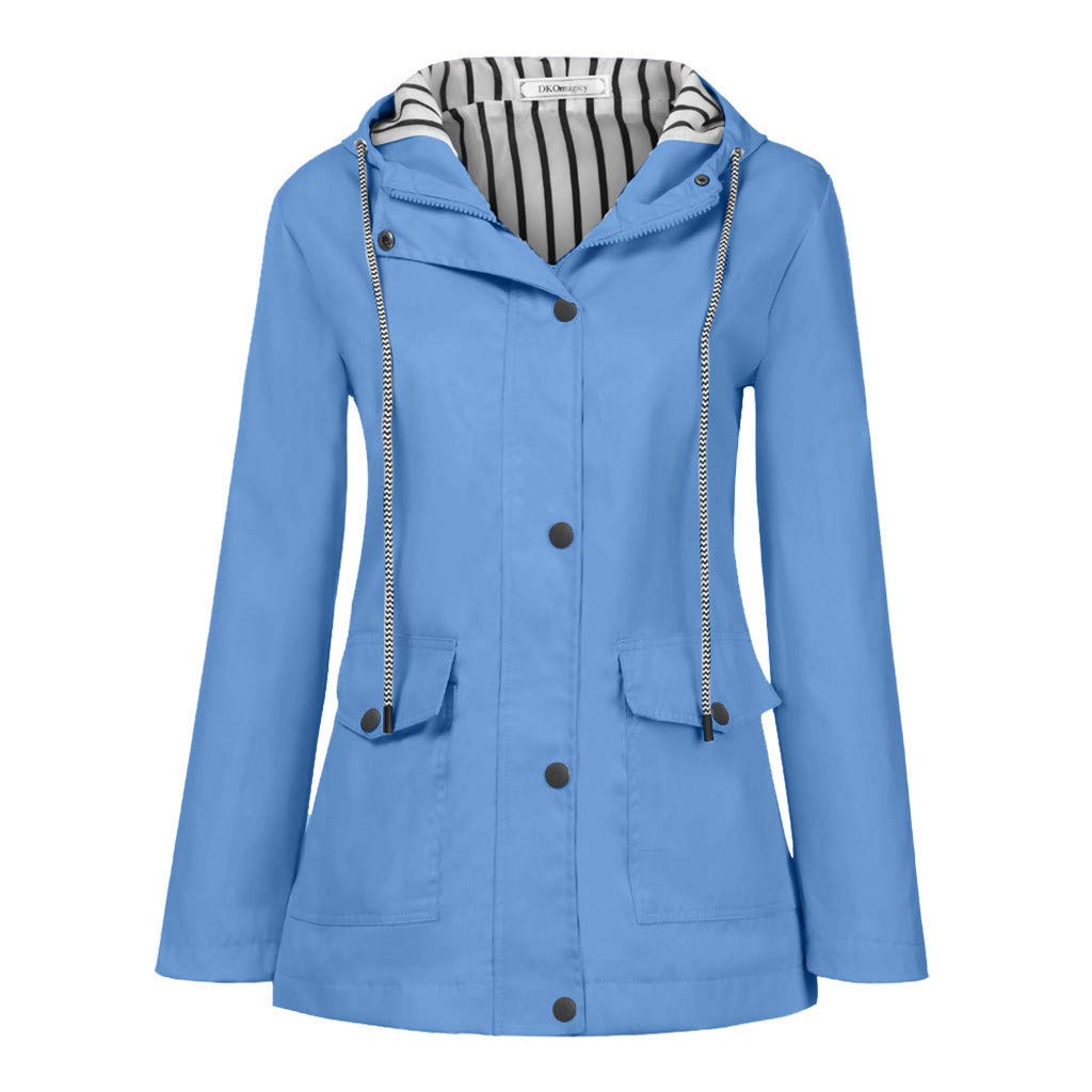 Fudule Women's Winter Coats Plus Size - Lightweight Waterproof Hooded Rain Jacket for Outdoor Activities, Windbreaker for Hiking, Camping & Daily Commute