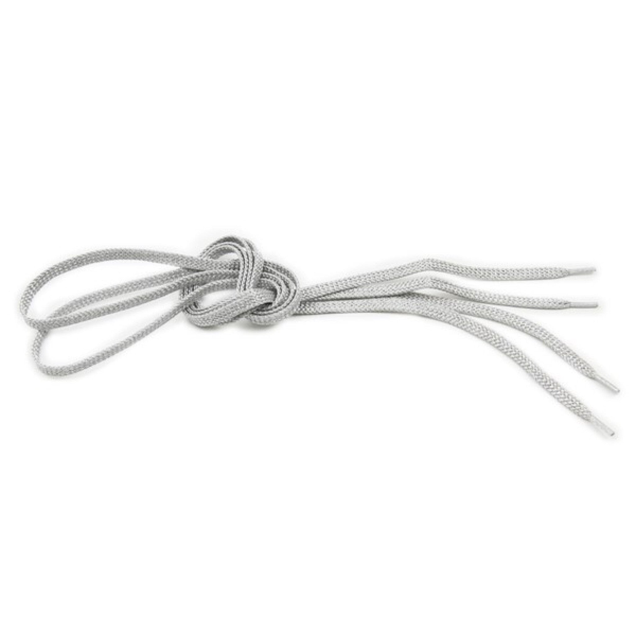 Premium Silver Flat Shoelaces - Made in Japan - Durable & Stylish for Sneakers, Dress Shoes & Casual Wear