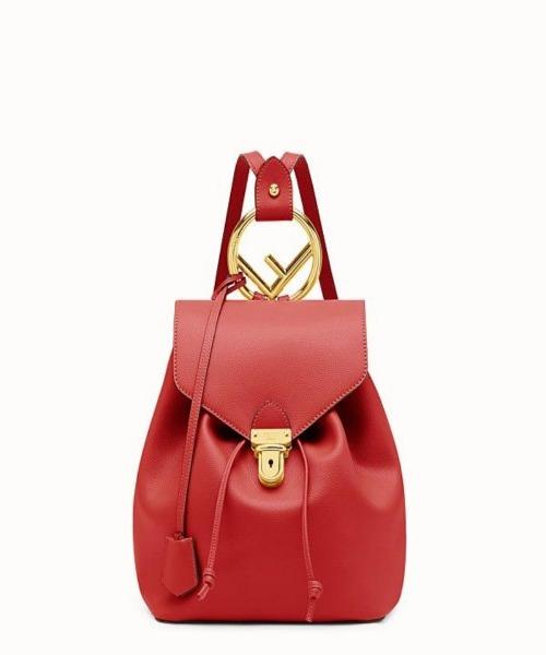 Fendi Genuine Leather Backpack for Women - Stylish Red Designer Handbag for Travel, Work & Everyday Use