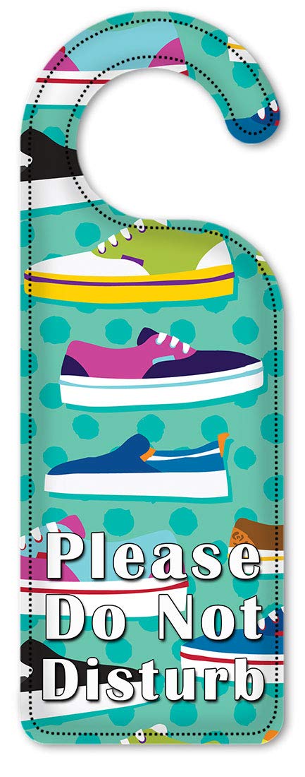Artistic 'Do Not Disturb' Door Hanger Sign with Sneakers Design - Perfect for Bedrooms, Hotels & Privacy Needs