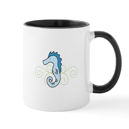 White/Black Inside - .Seahorse Mugs