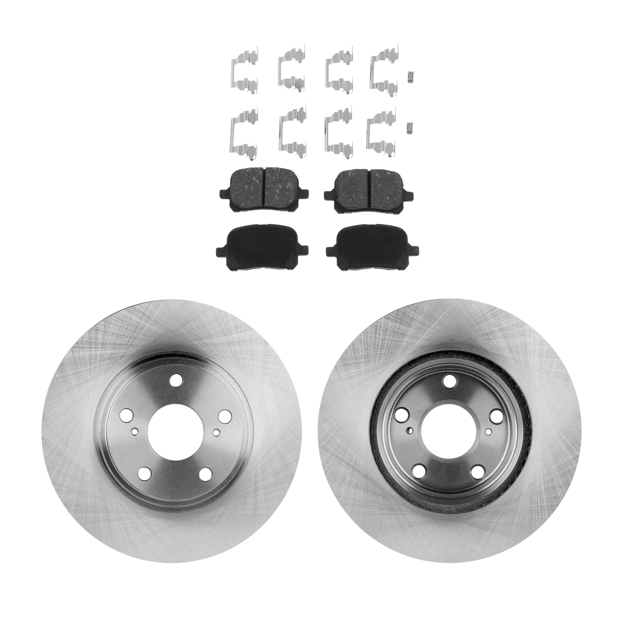 High-Performance Front Brake Disc and Pad Kit - 2-Wheel Set for 1999-2001 Lexus RX300 | Ceramic Brake Pads, 5-Lug Cast Iron Rotors | Smooth Stopping Power for City Driving & Highway Safety