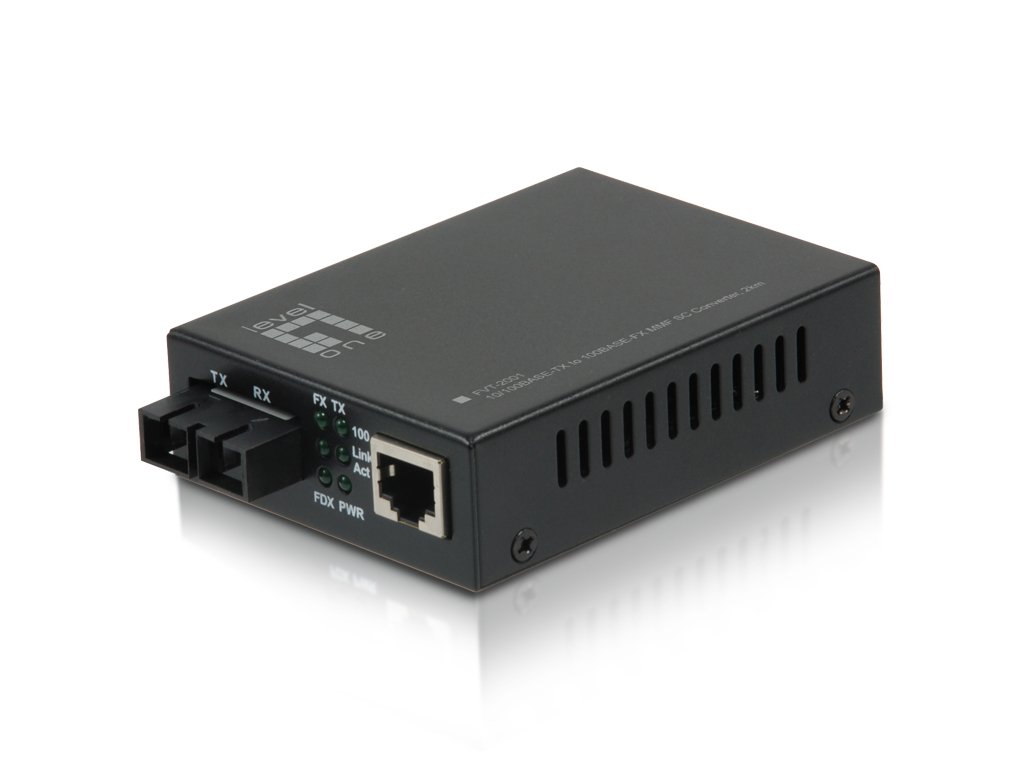 FVT-2001 RJ45 to SC Fast Ethernet Media Converter - 10/100BASE-TX to 100BASE-FX Multi-Mode Fiber Converter (2km, 100Mbps) for Office Networks, CCTV Systems & Industrial Ethernet Connections