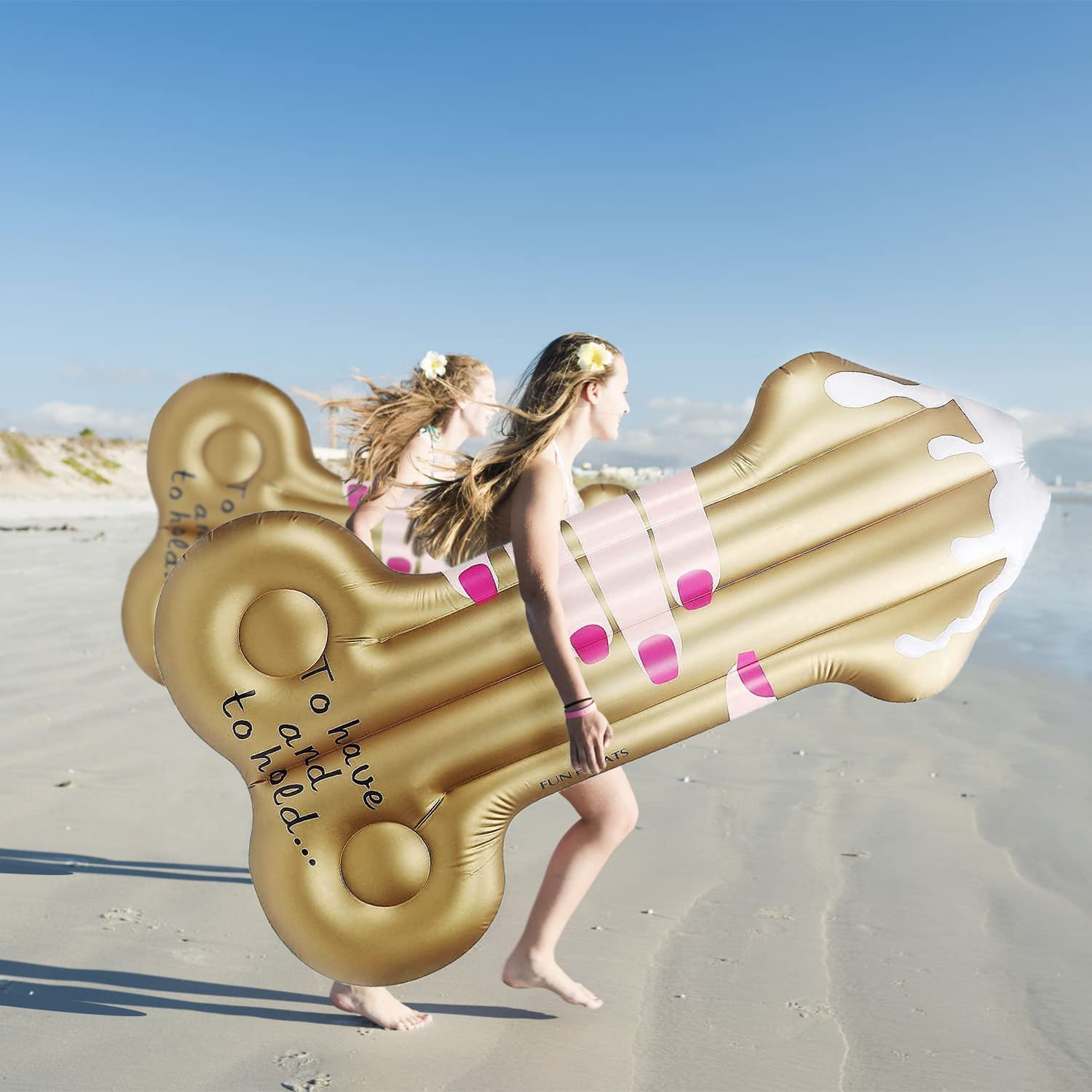 Float Joy Bachelorette Pool Floats for Adults - Fun Inflatable Decorations for Bachelorette Parties, Engagement & Wedding Celebrations - Perfect Naughty Bride Pool Float Gift Idea - Great for Pool Parties, Beach Trips & Bachelorette Getaways
