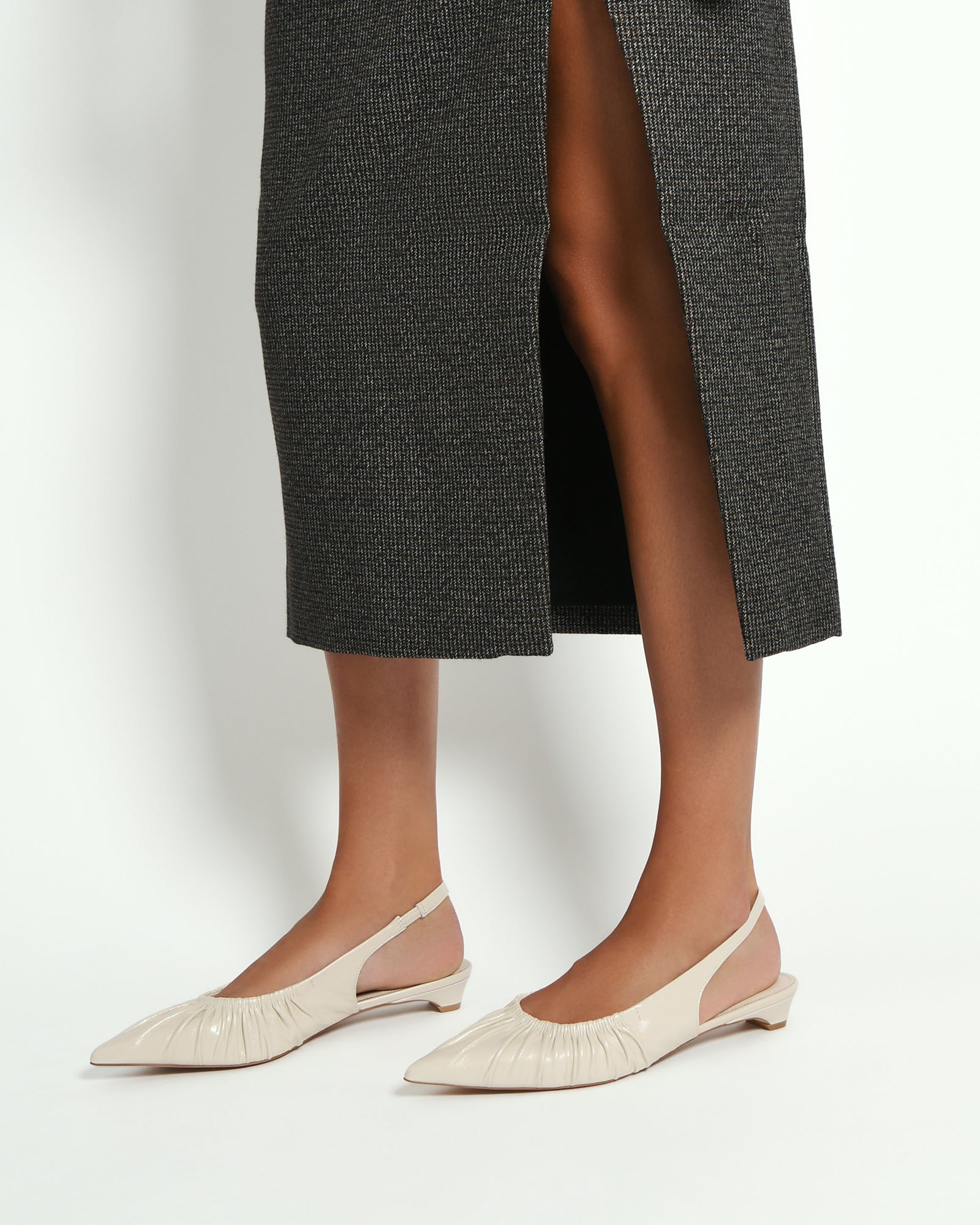 Adaline Women's Leather Dress Flats in Off White - Comfortable & Stylish Shoes for Work, Office, and Casual Wear