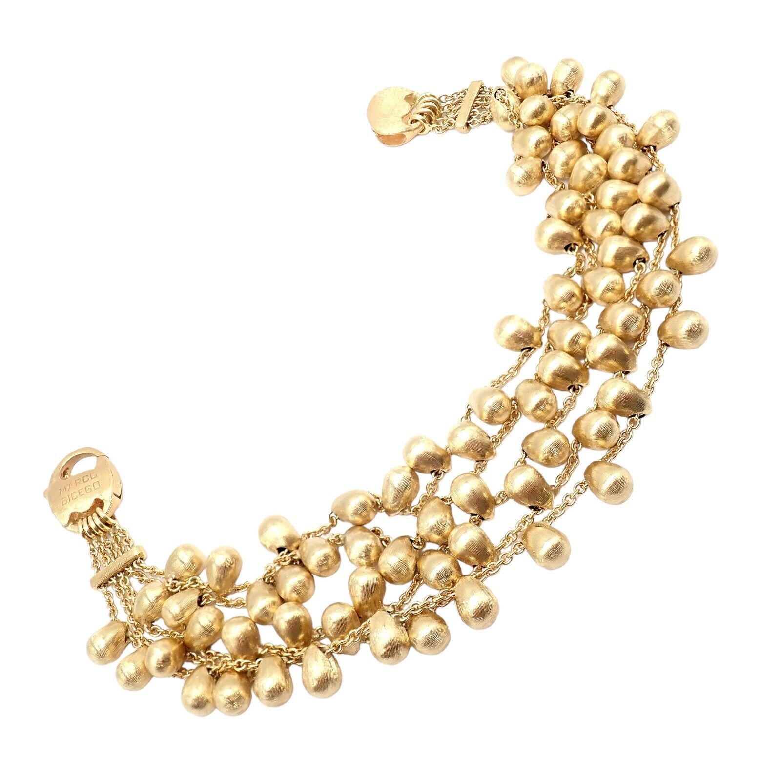 Authentic Marco Bicego 18k Yellow Gold Five-Stand Acapulco Bead Bracelet - Luxury Italian Jewelry for Women, Perfect for Parties & Special Occasions