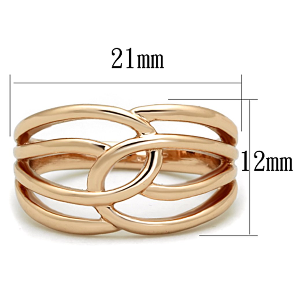 Elegant Rose Gold Stainless Steel Modern Intertwined Ring for Women - Perfect for Weddings, Anniversaries & Special Occasions