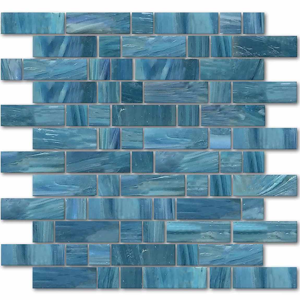 Glass Mosaic Tile Water Art Teal Mix - Stunning Handmade Tiles for Bathroom Backsplash, Kitchen Wall Decor & Pool Design