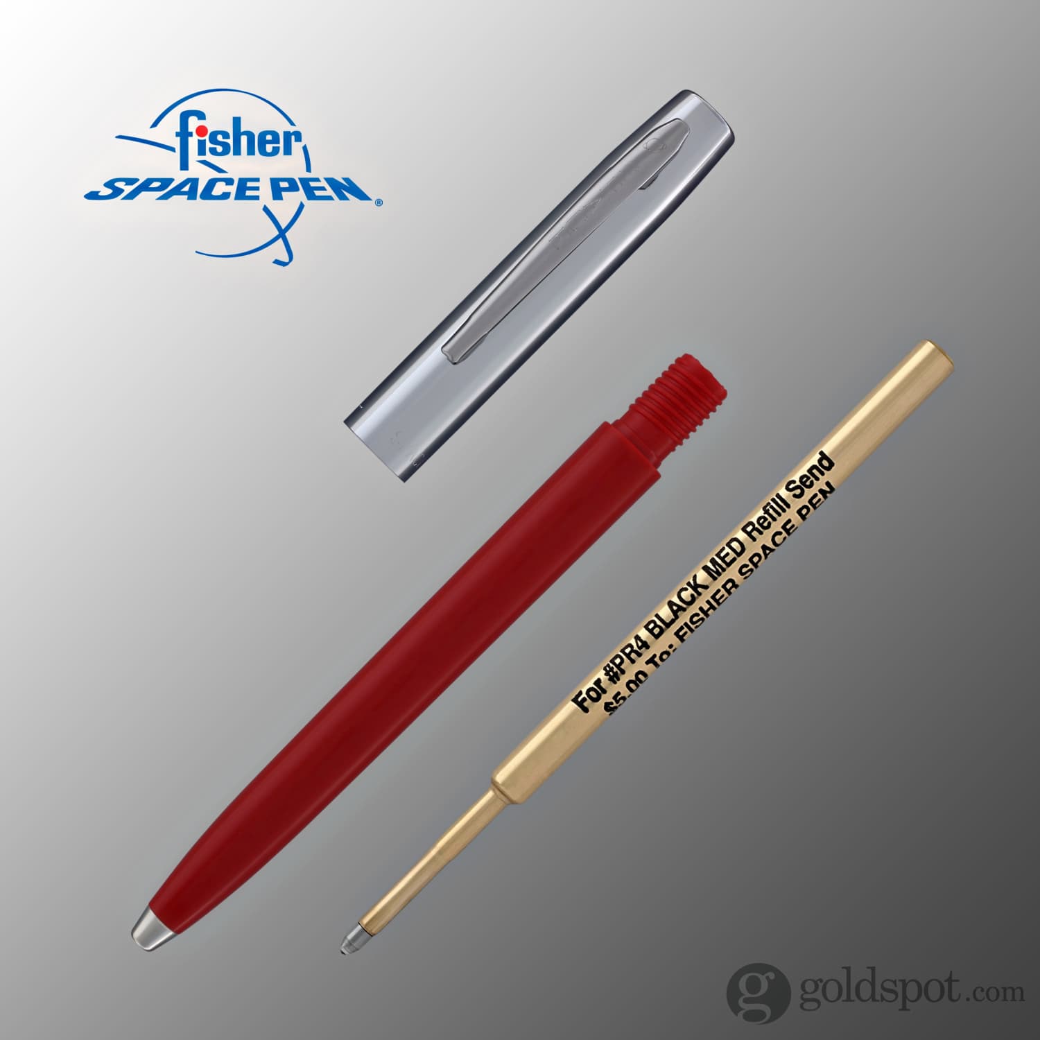 Fisher Space Pen Cap-O-Matic S200 Series Chrome & Red Ballpoint Pen - Perfect for Writing in Extreme Conditions, Gifts & Everyday Carry (EDC)
