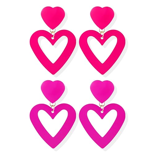 A1:2 pairs heart earrings