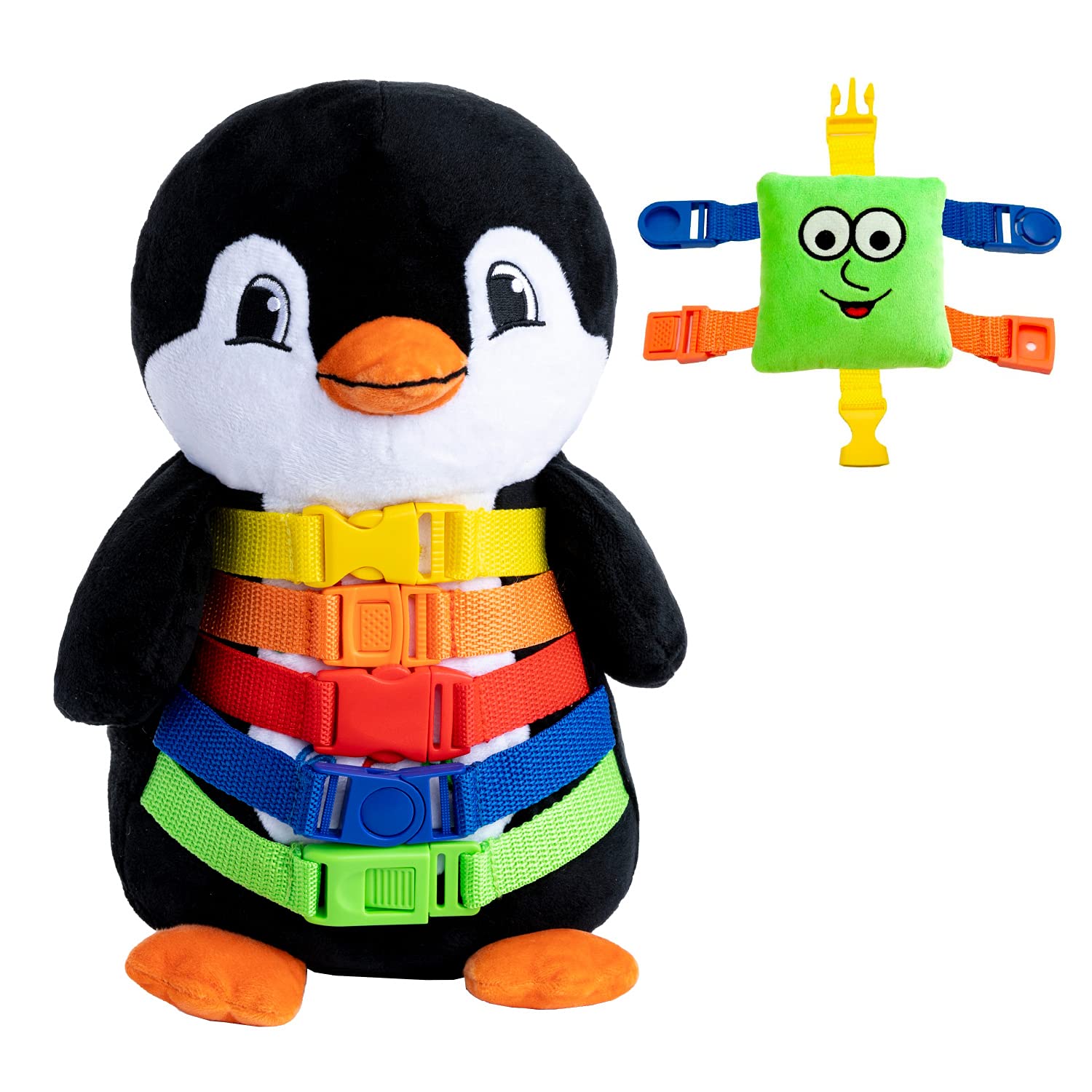 Buckle Toys - Mini Buster Square & Blizzard Penguin Bundle - Educational Learning Toys for Kids - Develop Fine Motor Skills & Problem Solving - Travel-Friendly Sensory Toys for Airplane, Car & Classroom Play