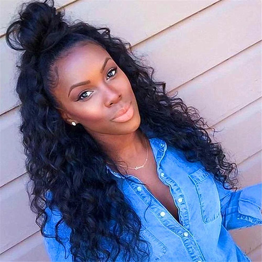 Brazilian Virgin Human Hair Full Lace Wig for Black Women - 12 Inch Natural Black Curly Human Hair Wig with Baby Hair | Perfect for Daily Wear, Special Occasions & Protective Styling