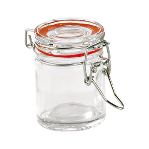 Hermes Mini Seal Jar for Cocktails & Events - 1.5 oz Red Glass Container - Perfect for Party Favors, Wedding Decor & Home Bar Accessories