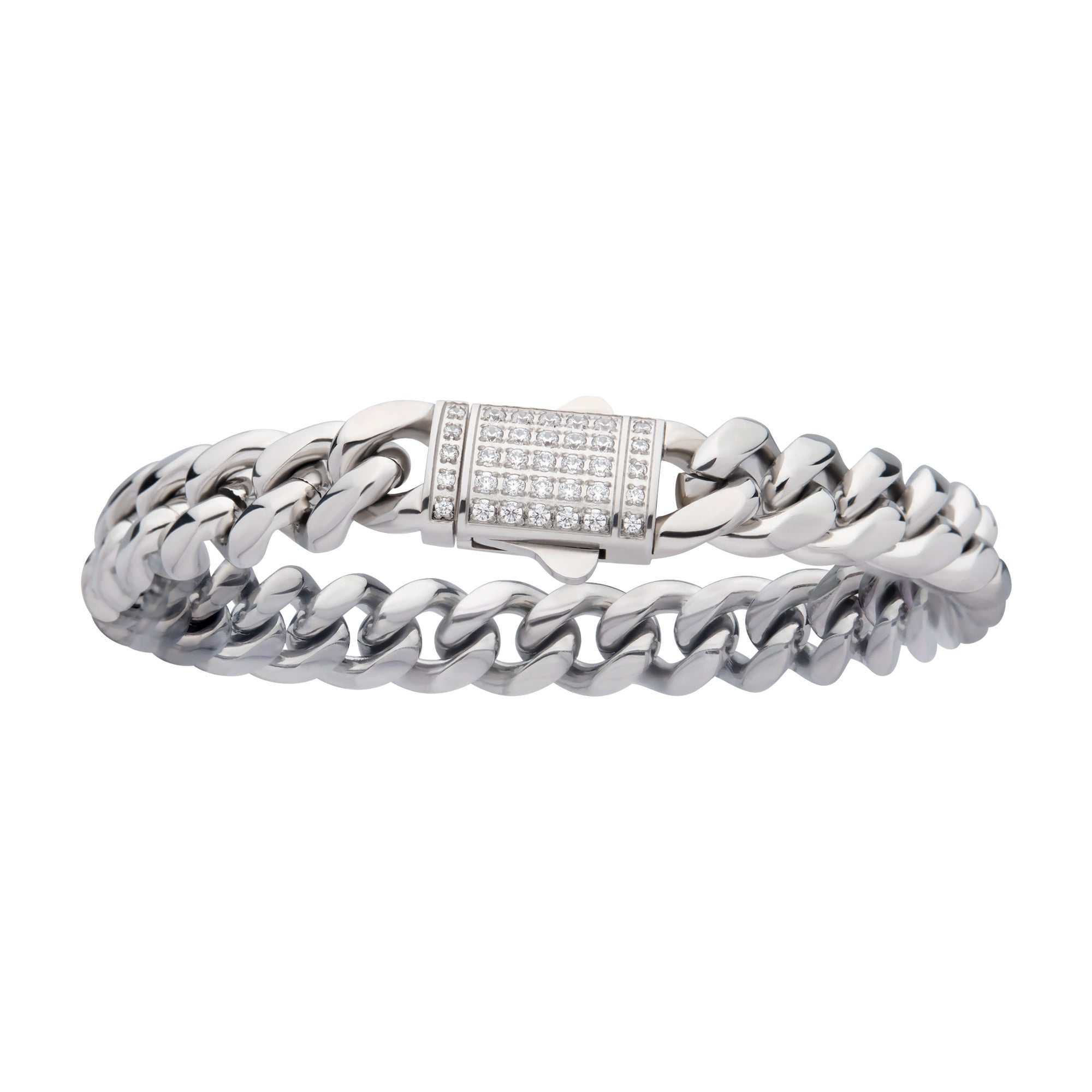 10mm Stainless Steel Miami Cuban Link Chain Bracelet for Men - CNC Precision Set Cubic Zirconia (CZ) Stones with Double Tab Box Clasp - Perfect for Parties, Weddings & Everyday Luxury Wear