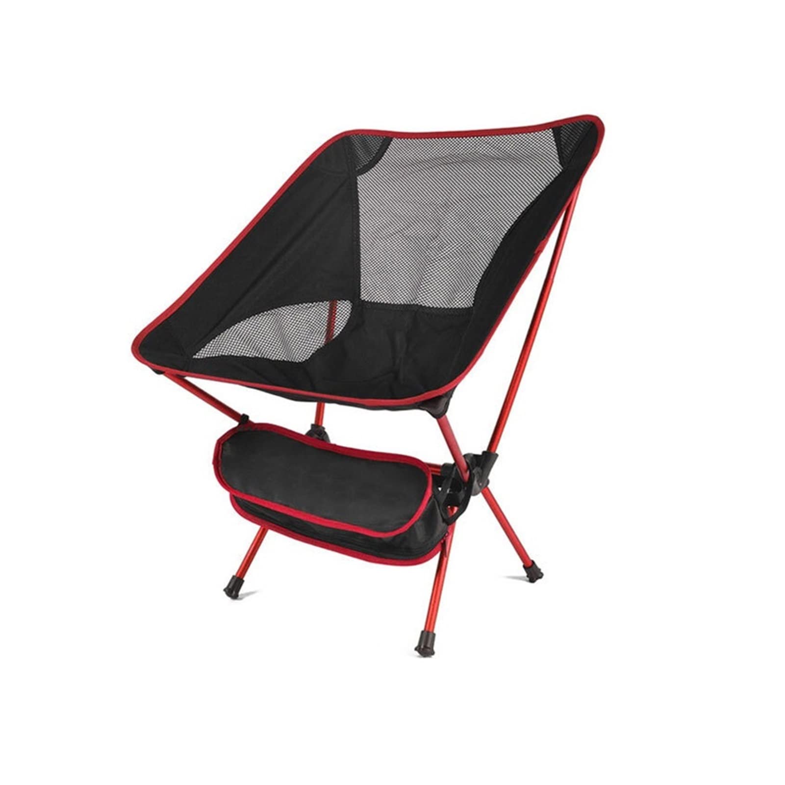Ultralight Folding Camping Chair - Portable Outdoor Chair for Fishing, BBQ, Hiking, Picnic & Beach - Compact Travel Seat with Carry Bag (Red) - Perfect for Camping Trips, Backyard Relaxing and Outdoor Adventures