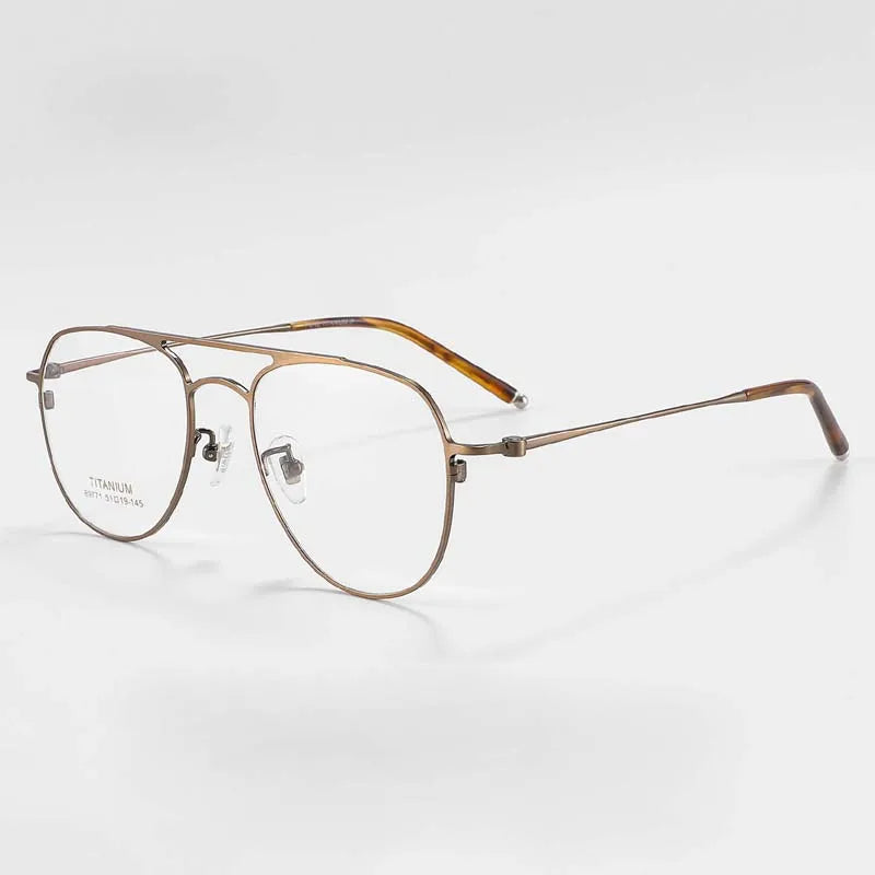 Aror Unisex Full Rim Square Double Bridge Titanium Eyeglasses Frame 89771 - Lightweight Durable Glasses for Work, Reading & Fashion | Perfect for Office, Driving & Everyday Wear