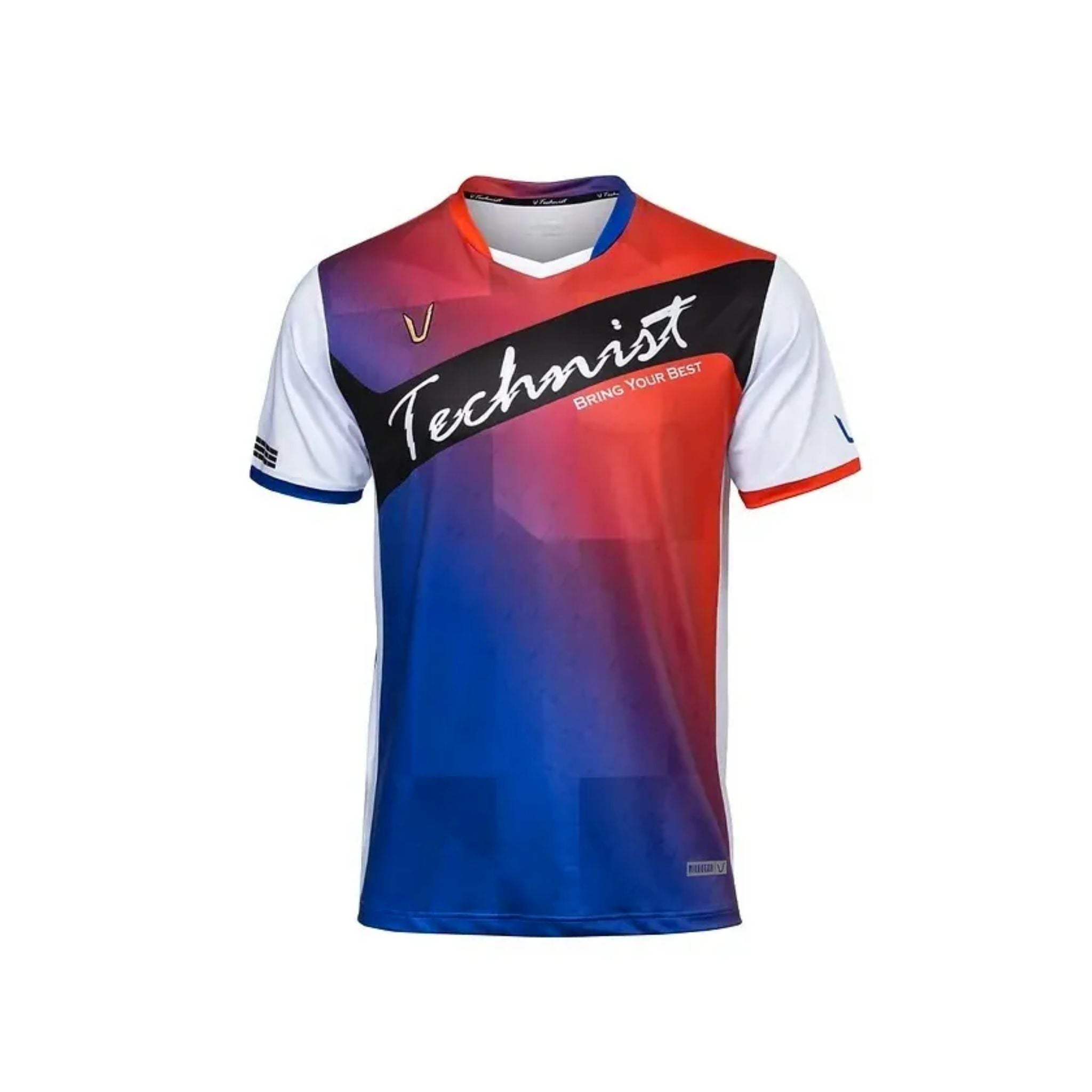 Technist 23TT 86A59 Men's Gaming T-Shirt - Breathable Cotton Short Sleeve Tee for Casual Wear & Esports [Red/Blue] - Perfect for Gaming Tournaments, Lounge & Everyday Comfort