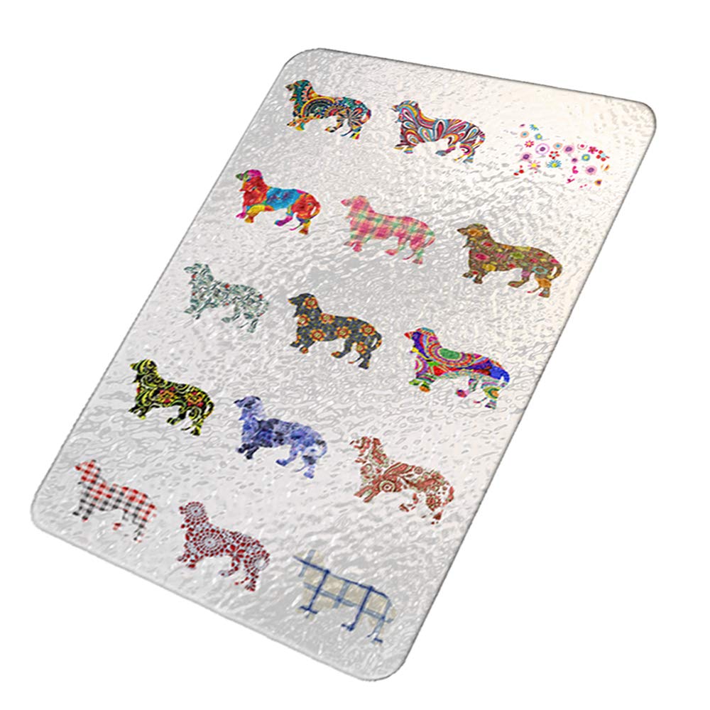 Dachshund Dog-Themed Decorative Glass Cheese Cutting Board & Trivet - Kitchen Counter Art for Serving, Entertaining & Home Decor