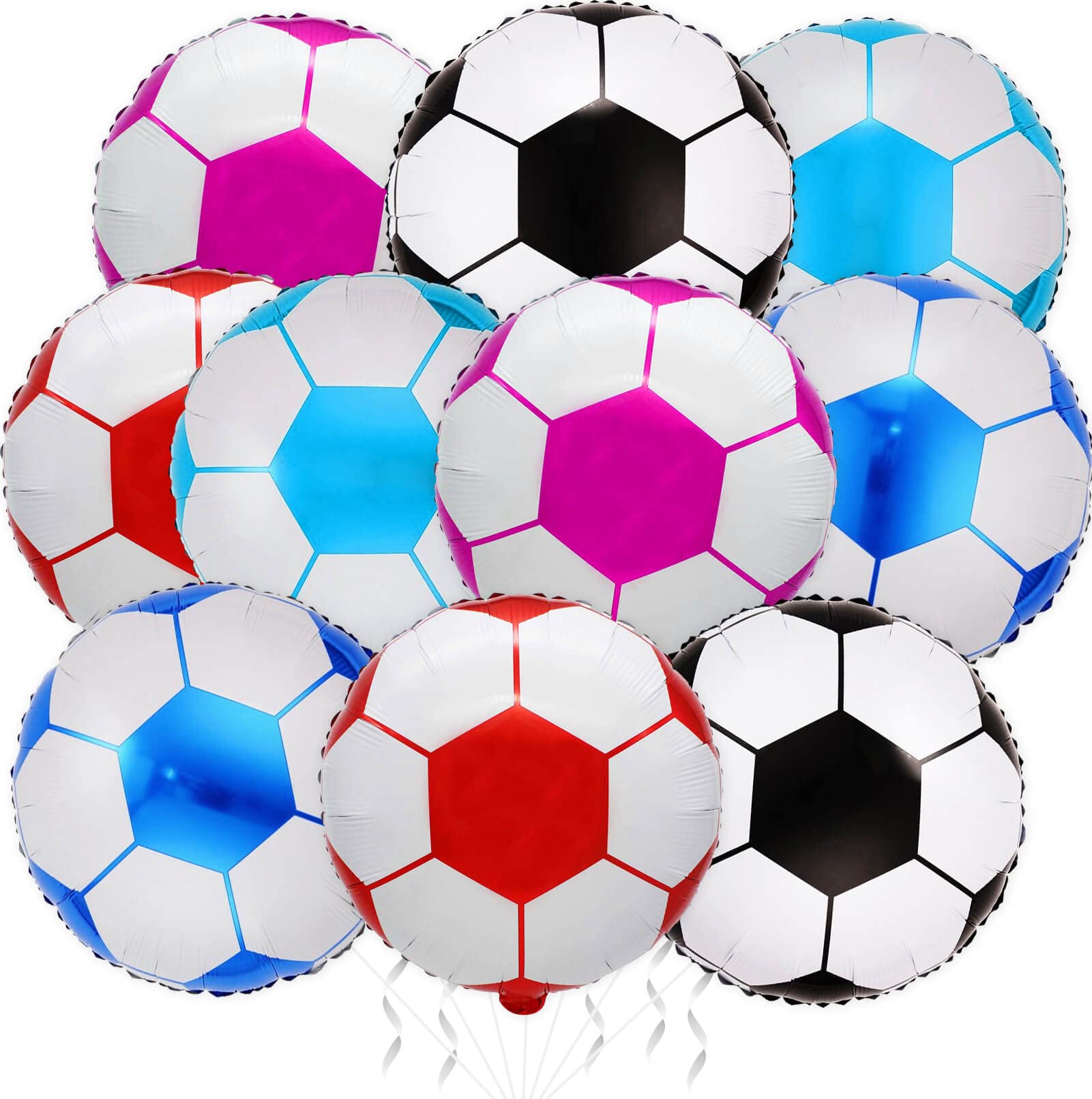 25 Pack 10 Inch Foil Soccer Balloons - Club America Themed Party Decorations, Round Soccer Ball Balloons for Birthday Parties, Sports Events & World Cup Celebrations - Perfect for Soccer Themed Decor, Game Day Parties & Kids' Birthday Decorations