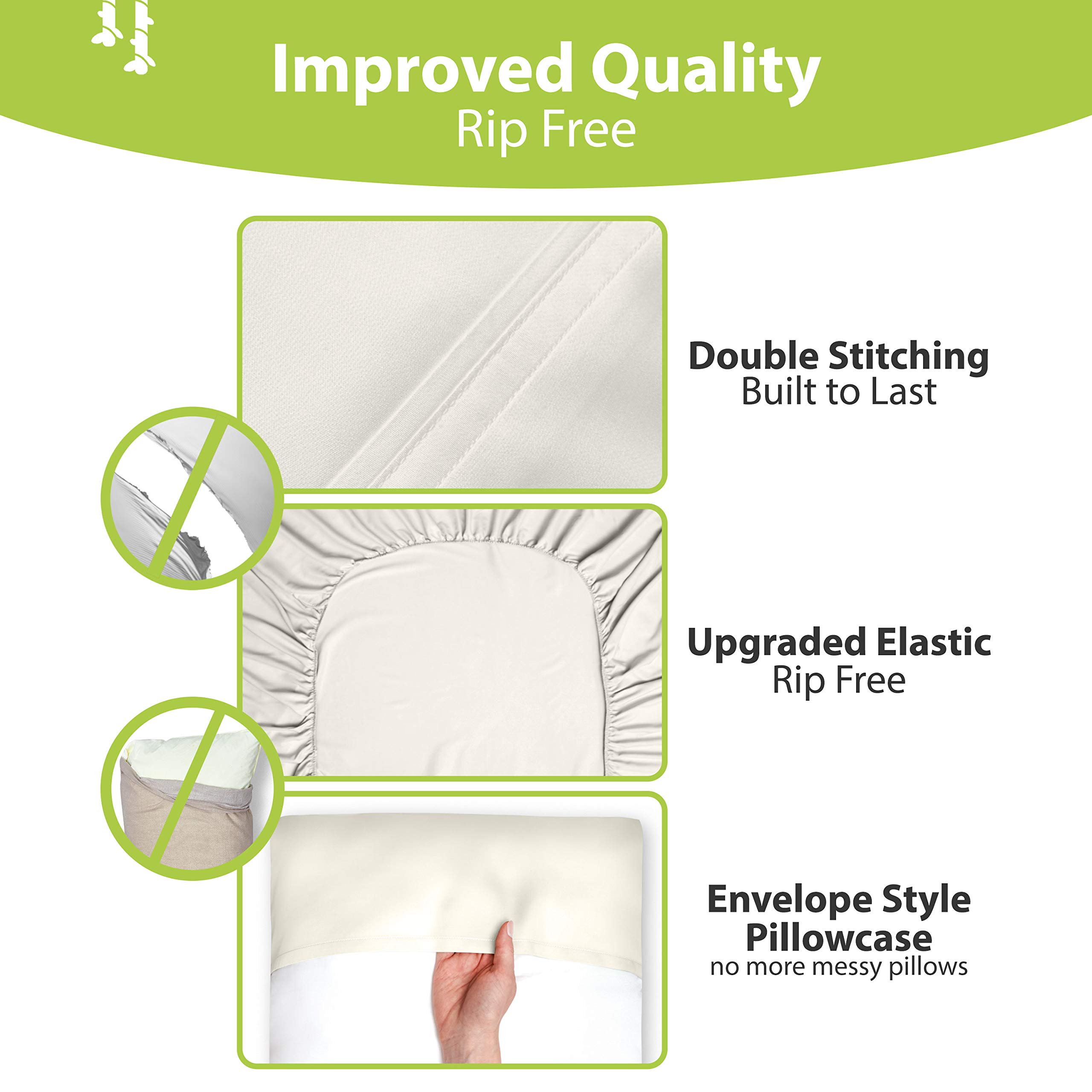 BAMPURE Luxury 6-Piece King Sheet Set - 100% Bamboo Viscose, Super Soft & Cooling for Hot Sleepers - Deep Pocket Fits Up to 16