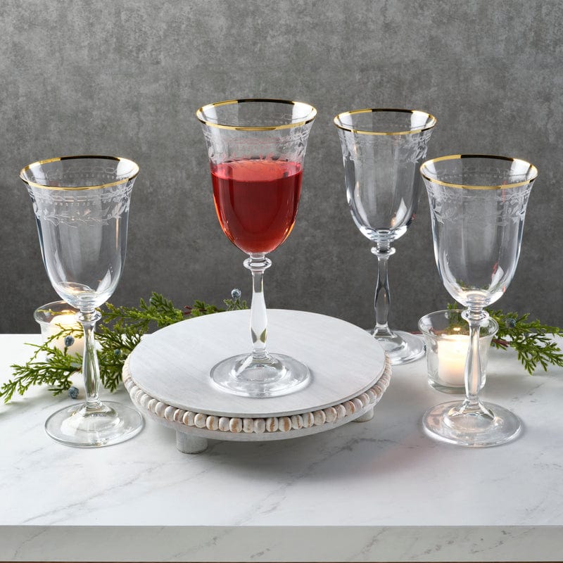 Premium Gold Rim Red Wine Glasses Set of 4 - Elegant Holiday & Dinner Party Stemware for Christmas, Thanksgiving & Special Occasions