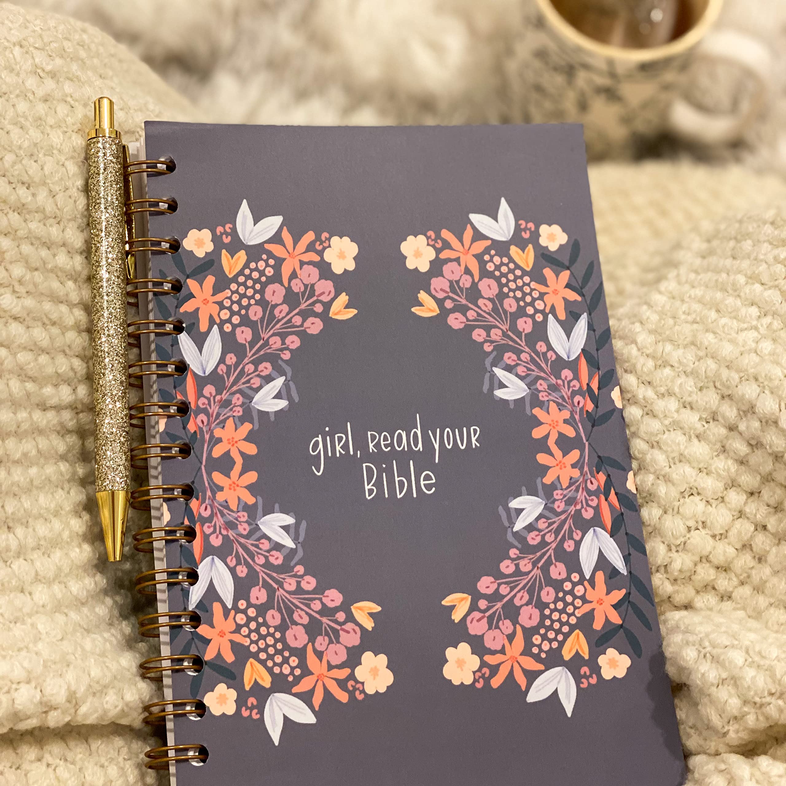 Prayer Journal by Swaygirls - Christian Spiral Notebook for Bible Study & Faith Journaling | Lined Softcover Wirebound Notebook | Perfect for Daily Devotionals, Scripture Writing & Bible Reading (Girl Read Your Bible)