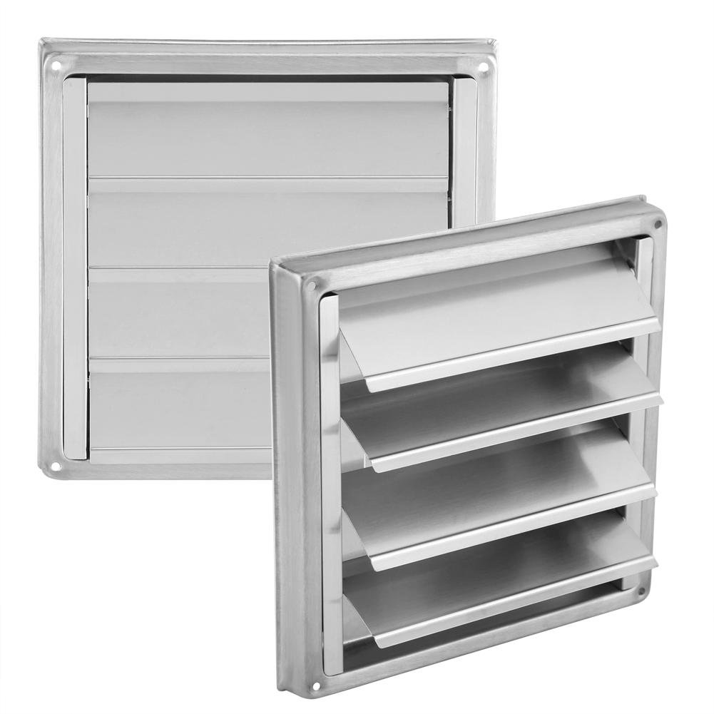 Stainless Steel Air Vent Grill Cover 100mm - Wall Mounted Ventilation Grille for Bathroom, Office & Kitchen - Durable Metal Air Vent Cover for Home & Commercial Use