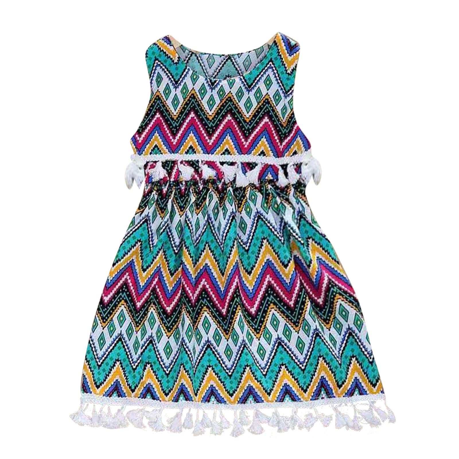Bohemian Floral Applique Sleeveless Dress for Toddler Girls - Summer Beach Princess Outfit, Perfect for Vacation, Photoshoots & Special Occasions