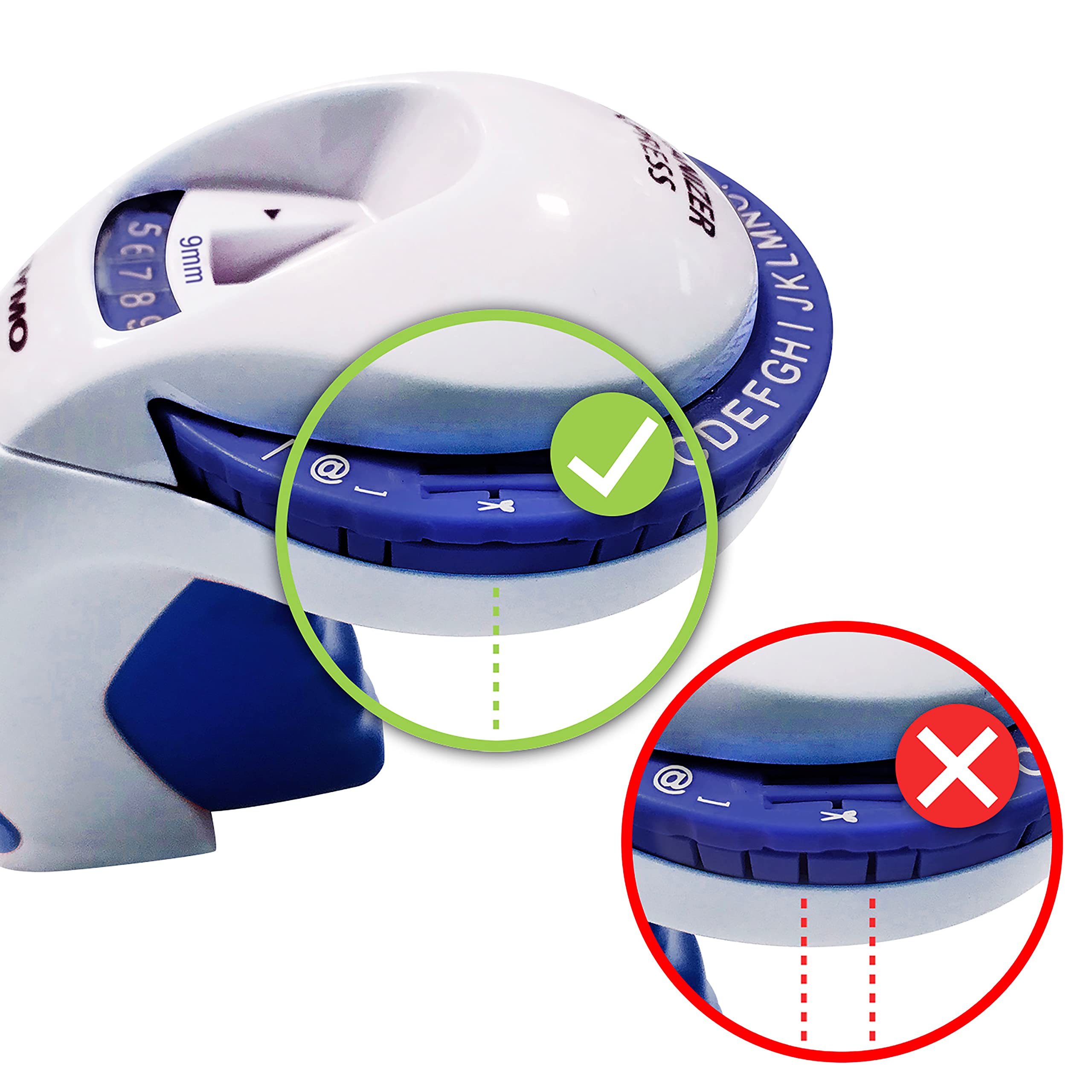 DYMO S0717930 Omega Home Embossing Label Maker - Grey & Navy Label Embosser Machine for Home, Office & Craft Organization