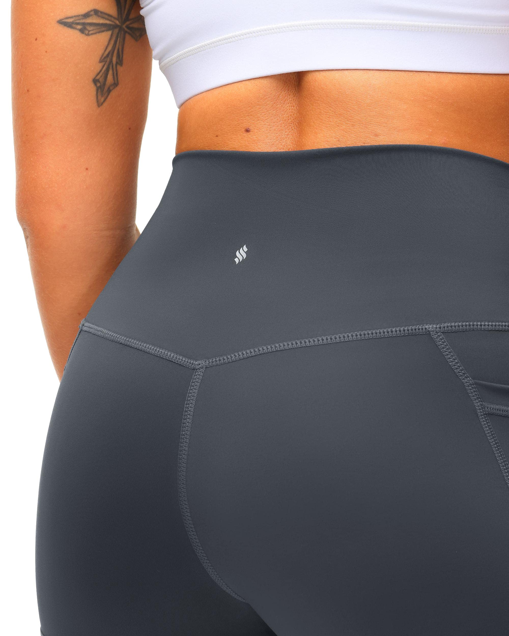 High Waist Yoga Shorts for Women with Side Pockets - Tummy Control Workout Shorts 8