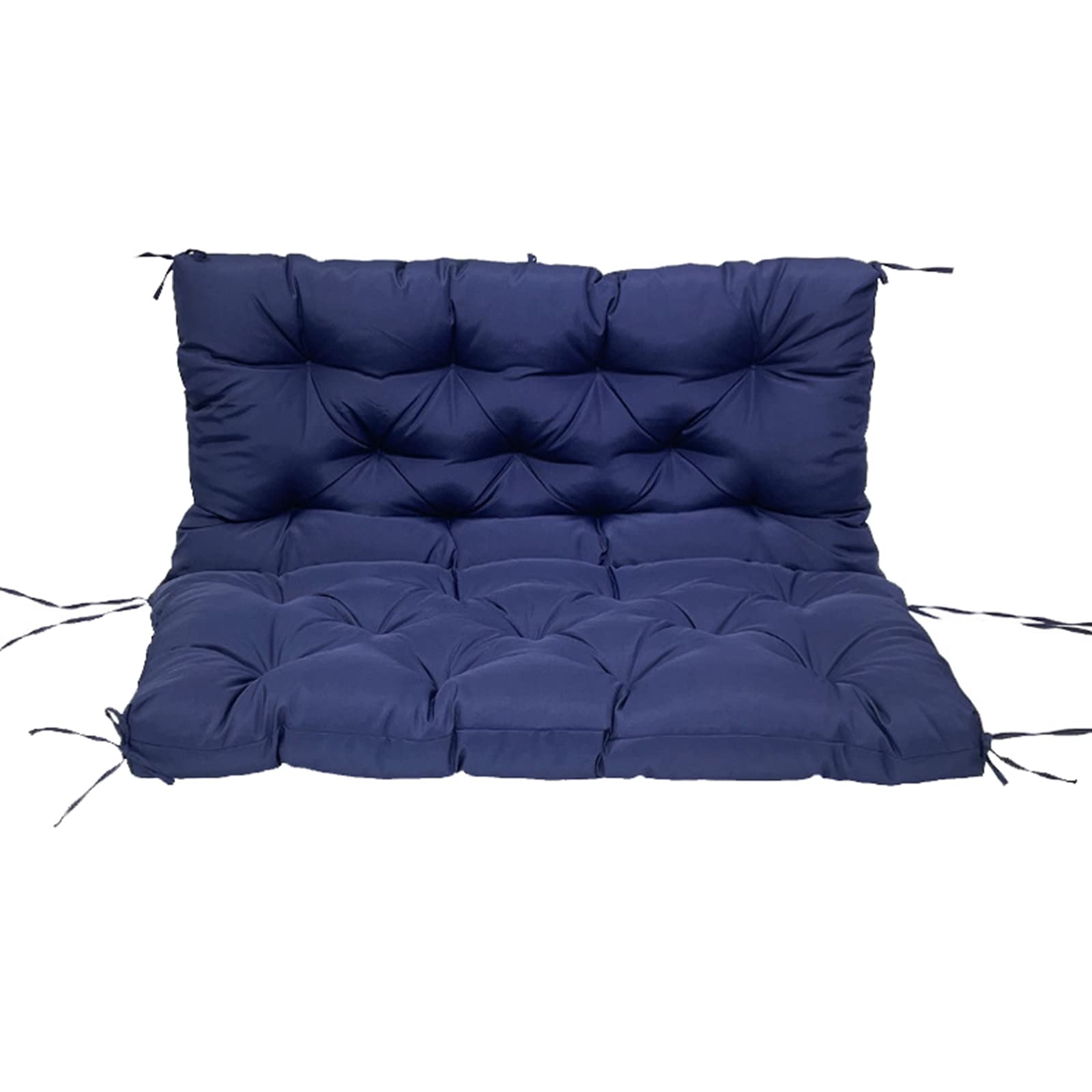 **BAIWaNG Outdoor Swing Replacement Seat Pad - 2-3 Seater Washable Non-Slip Bench Cushion with Backrest, 4in Thick Porch Swing Cushion for Garden, Patio, Deck - Navy Blue, 47.2x39.37in - Perfect for Relaxing in Your Backyard or Outdoor Space**