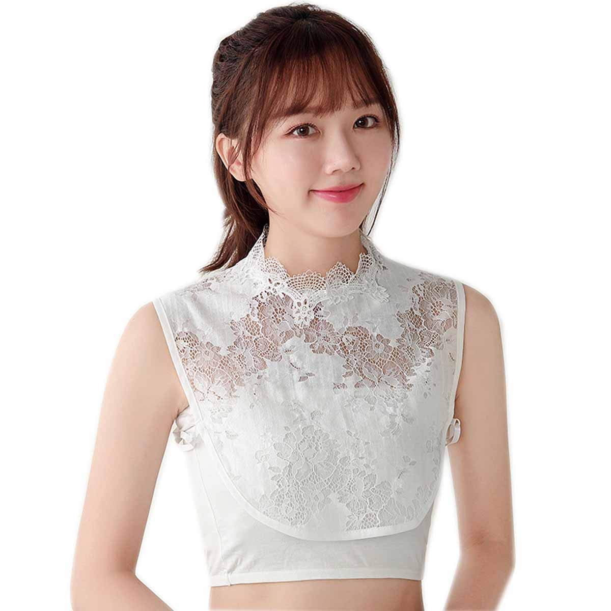 Elegant Detachable Lace Fake Collar for Women - Adjustable False Collar Blouse Top, Turtleneck & Half Shirt Accessory - Perfect for Office Wear, Parties & Vintage Fashion Outfits