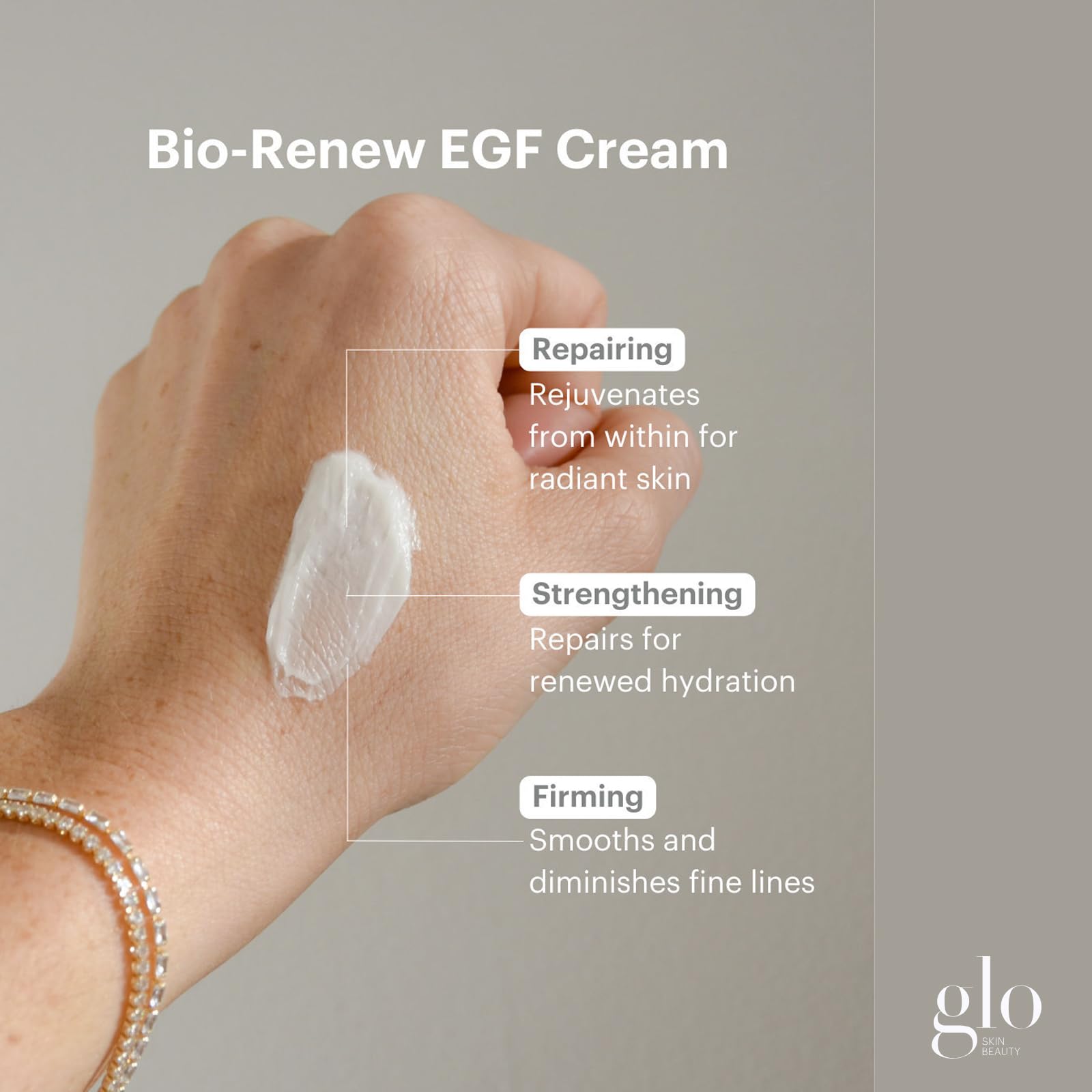 Glo Skin Beauty Bio-Renew EGF Cream 1.7 oz - Anti-Aging Face Moisturizer with Epidermal Growth Factor | Hydrating & Wrinkle-Reducing Cream for Daily Skincare Routine