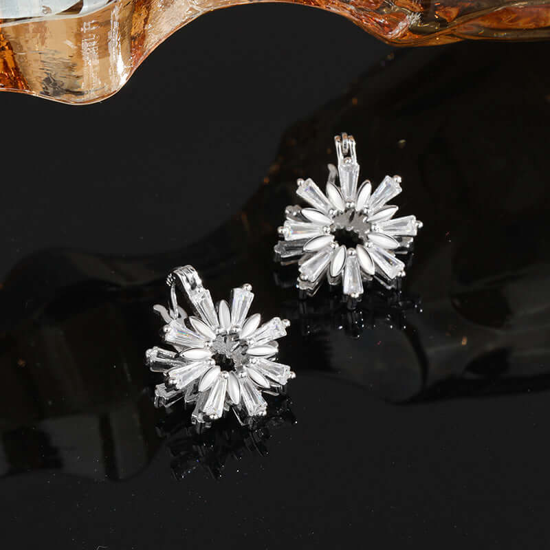 Petite Snowflake Leverback Stud Earrings for Women - Dainty Winter Jewelry Gift - A6173 | Perfect for Christmas, Holiday Parties & Winter Weddings