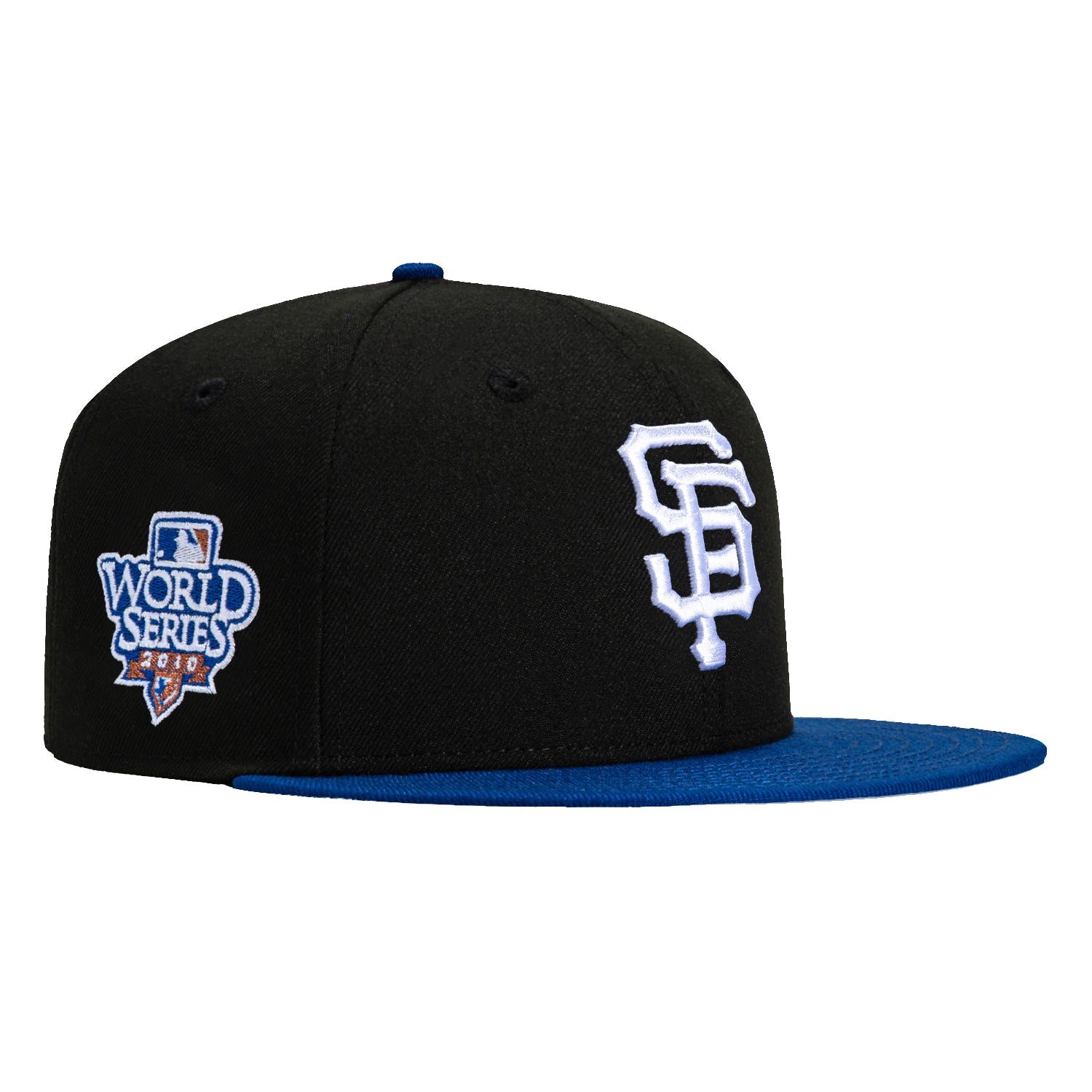New Era 59Fifty San Francisco Giants 2010 World Series Patch Baseball Cap - Black & Royal Blue - Official MLB Licensed Hat for Fans & Collectors - Perfect for Games, Tailgating & Sports Memorabilia Display