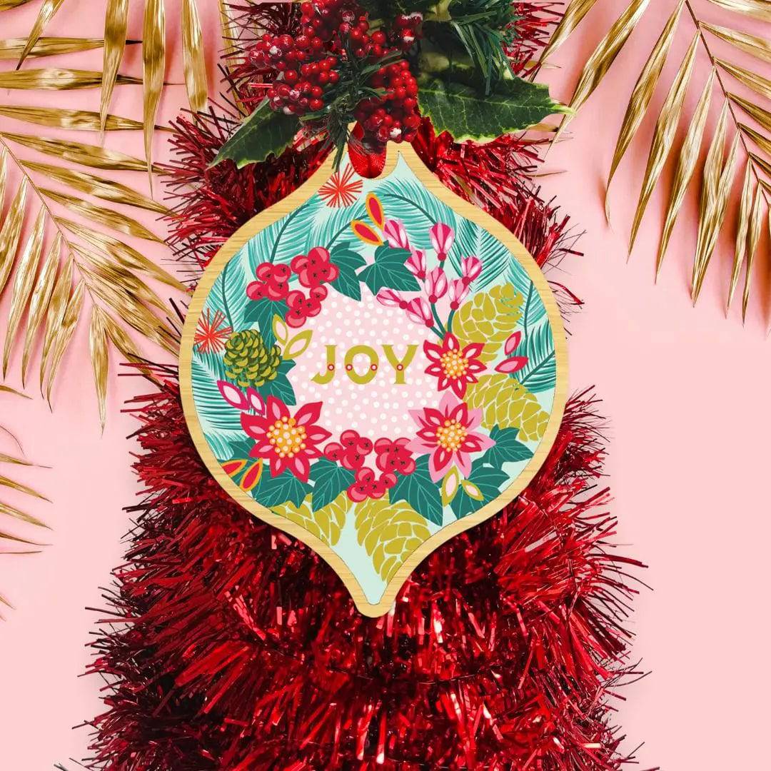 Christmas Joy Bauble - Festive Holiday Ornament for Tree Decorations, Gift Giving & Seasonal Home Decor
