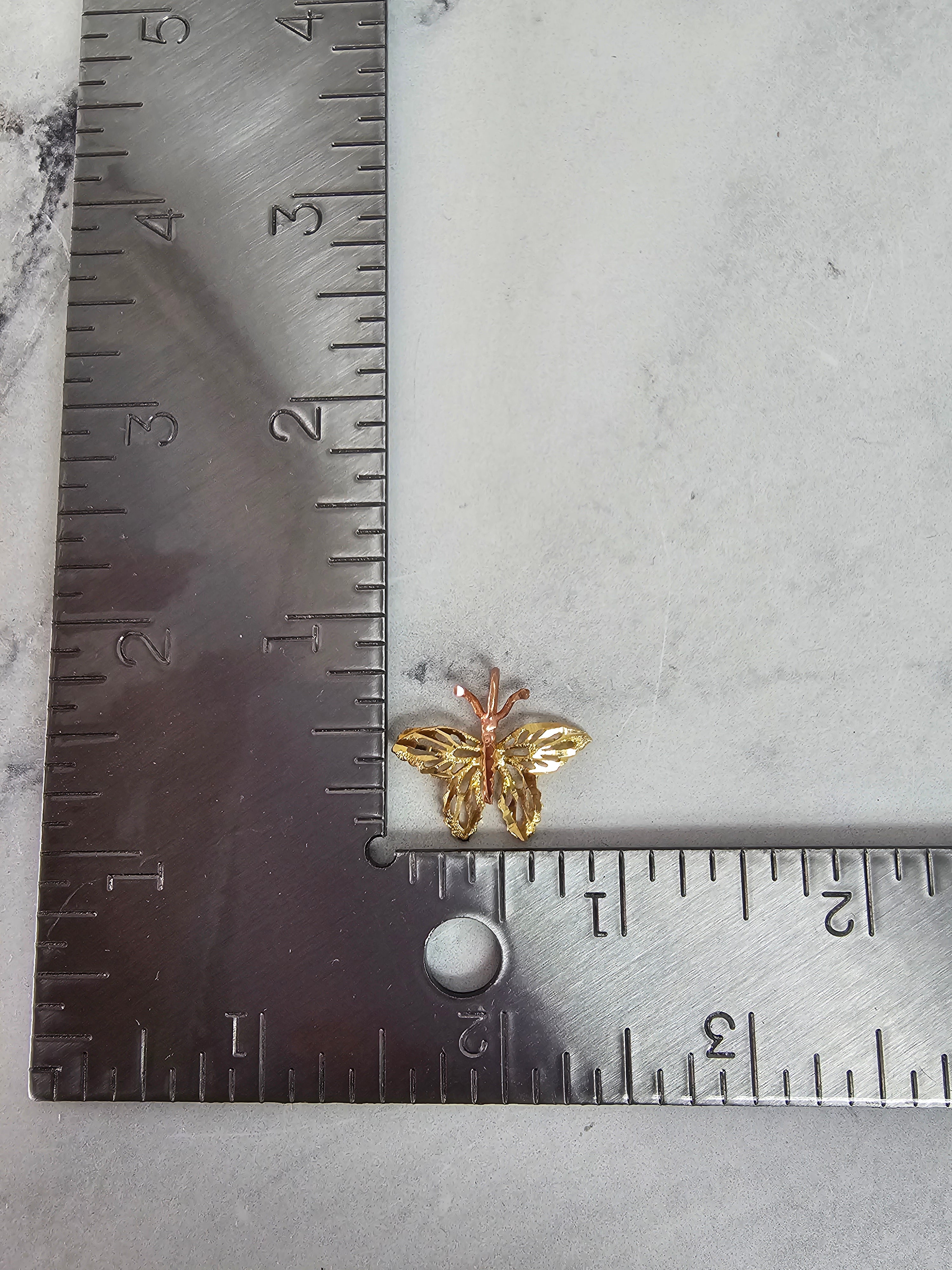 Elegant Multi-Tone Gold Butterfly Necklace with Diamond Cuts - Perfect for Women's Jewelry Gifts, Special Occasions & Everyday Wear