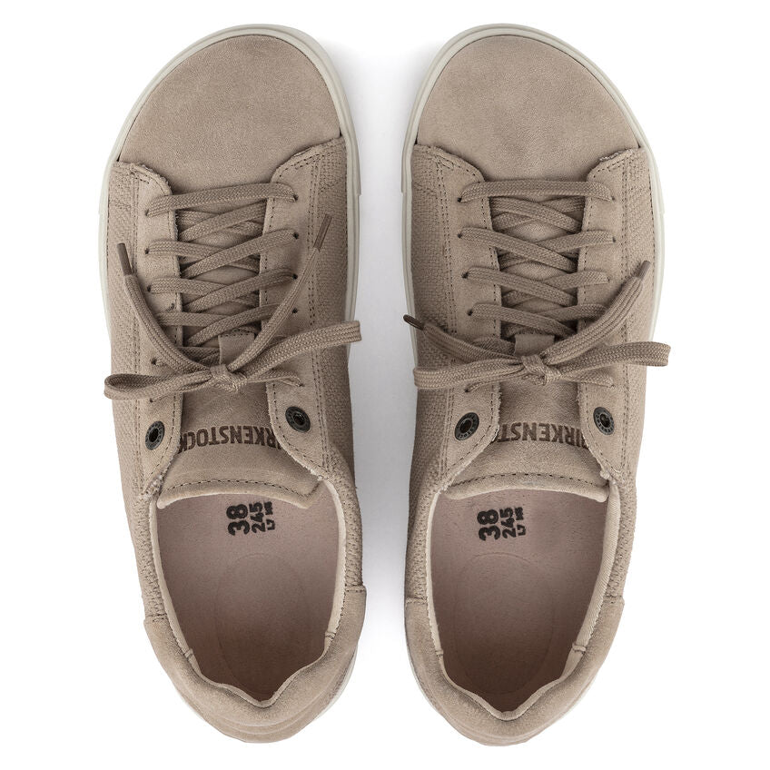 Birkenstock Bend Canvas Suede Low Top Sneakers for Women - Comfortable Casual Shoes in Sandcastle Color | Perfect for Walking, Travel & Everyday Wear