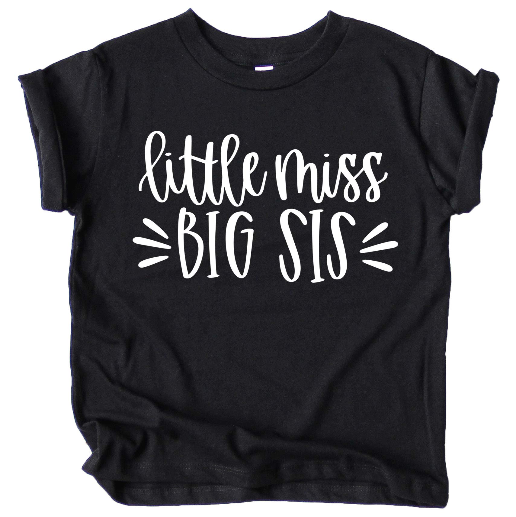 Big Sister Announcement T-Shirt - Pregnancy Reveal Gift for New Big Sister - Little Miss Big Sis Shirt & Raglan - Perfect for Gender Reveal Parties & Sibling Photo Shoots
