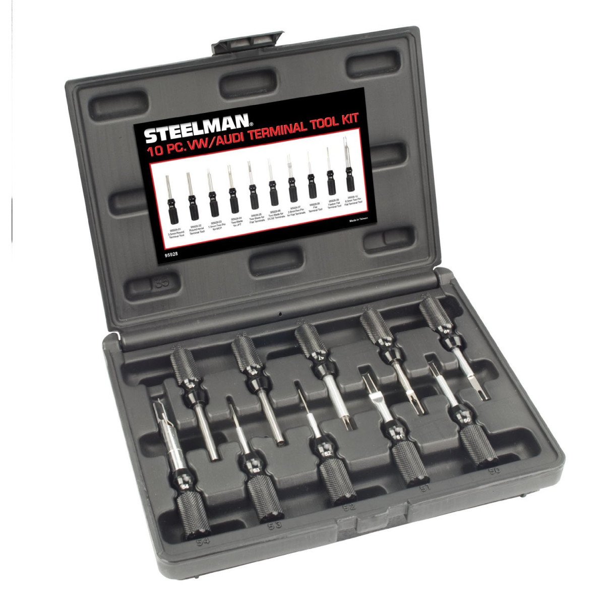 Steelman 95928 10-Piece Professional Terminal Tool Kit for VW Audi Vehicles - Perfect for Electrical Repairs & Battery Maintenance