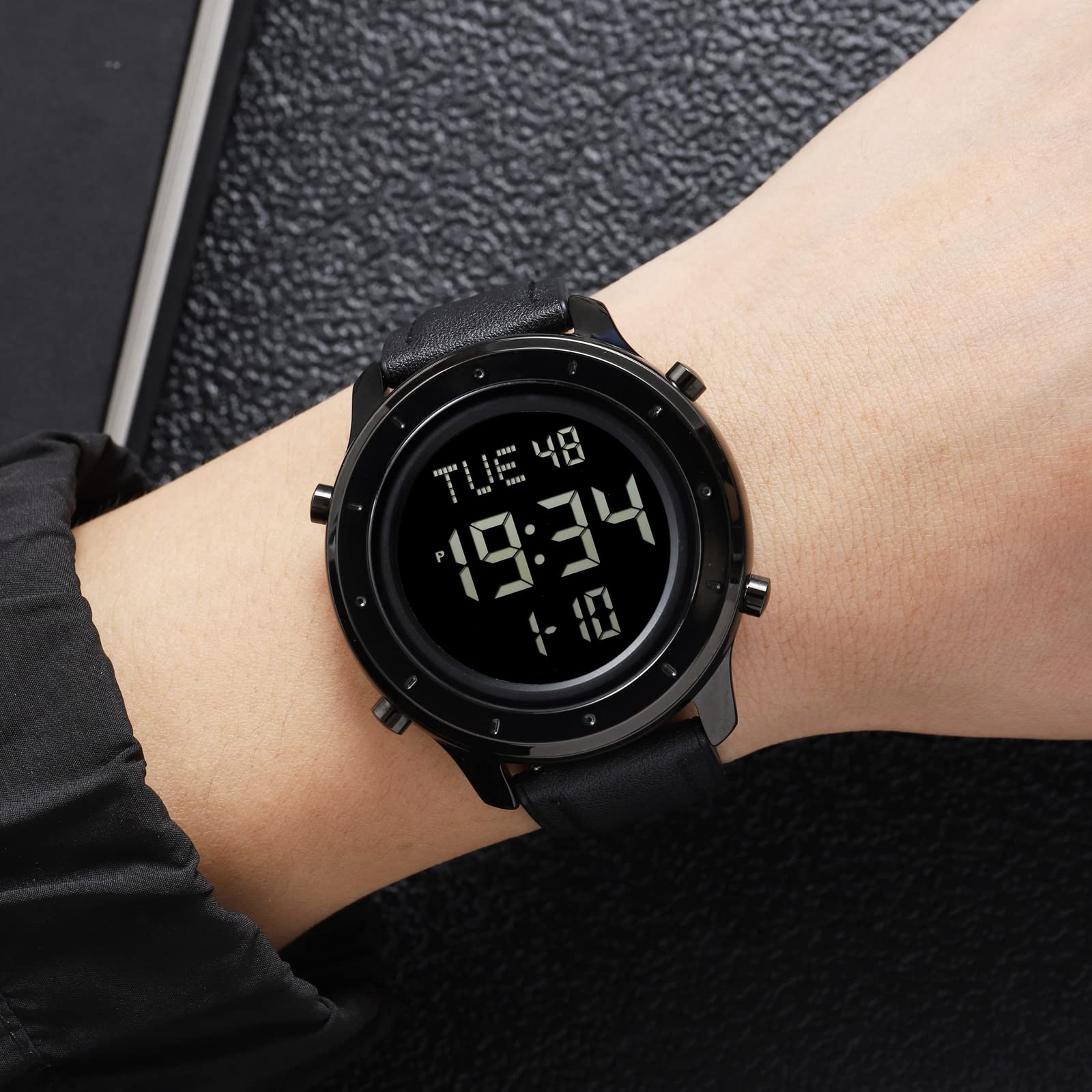 Gosasa Men's Sports Digital Watch - Waterproof LED Stopwatch with Countdown, 12/24 Hour Display & Multifunction for Running, Gym, Swimming & Outdoor Activities