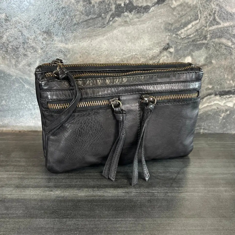 Premium MET Leather Crossbody Bag with Dual Front Zipper Pockets - Stylish & Secure for Women's Daily Use, Travel & Shopping