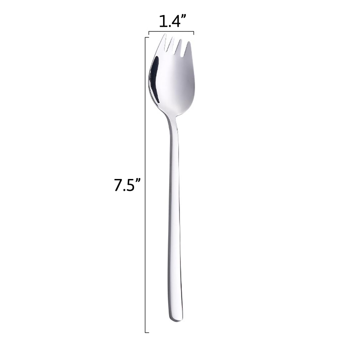 Stainless Steel Sporks 4-Pack - 18/10 Metal Spork Set with 7.4