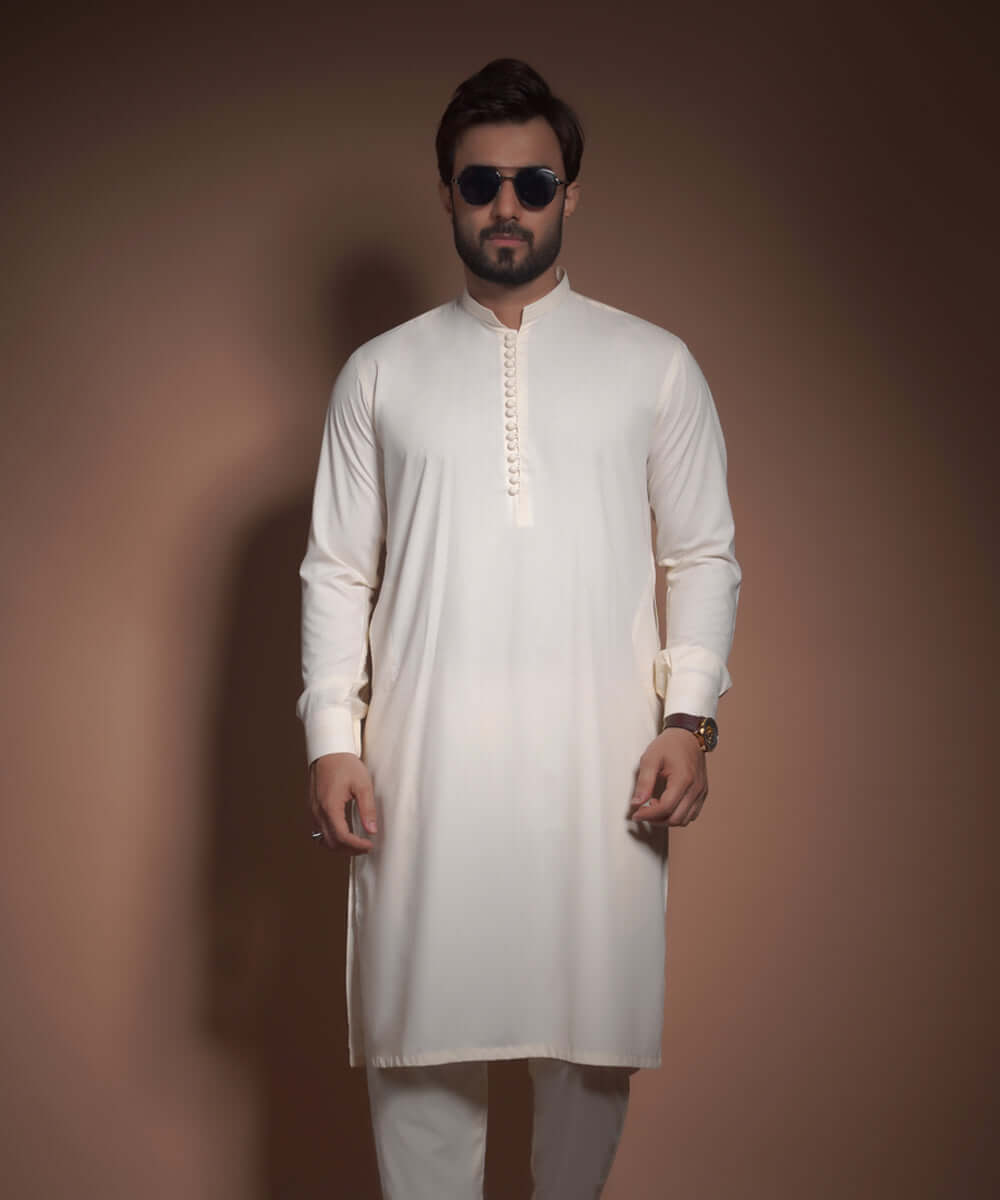 Premium Bosci Cream Cotton Viscose Blend IronEZ Kurta Pyjama Set - Comfortable & Wrinkle-Free for Casual Wear, Lounge & Home Relaxation