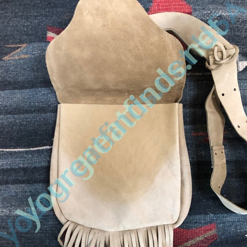 Vintage Handmade Rustic Tan Leather Fringed Crossbody Bag - Boho Chic Purse for Women, Perfect for Music Festivals & Everyday Use