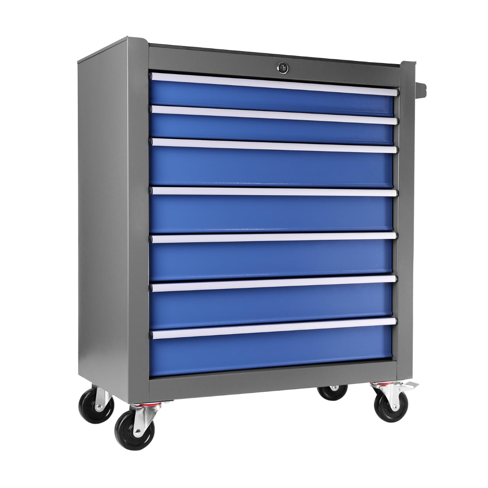 7-Drawer Rolling Tool Chest with Wheels - Heavy Duty Portable Tool Box Organizer with Large Storage Cabinet & Locking System - Perfect for Garage, Workshop, and DIY Projects (Grey)