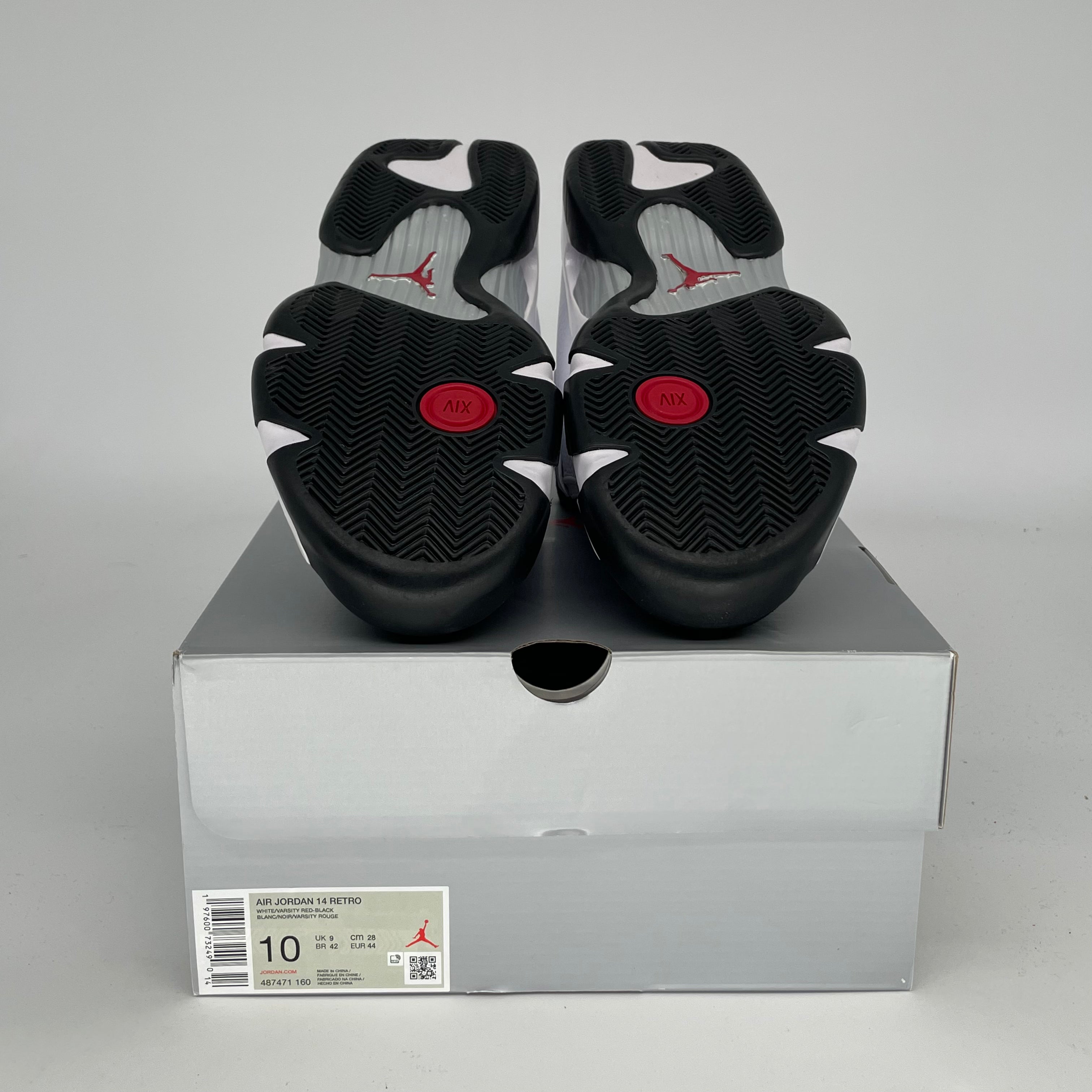 Original Air Jordan 14 Retro 'Black Toe' Basketball Shoes - Men's Size 10 / Women's Size 11.5 (Style Code 487471-160) - Perfect for Streetwear, Sneaker Collecting & Basketball Games