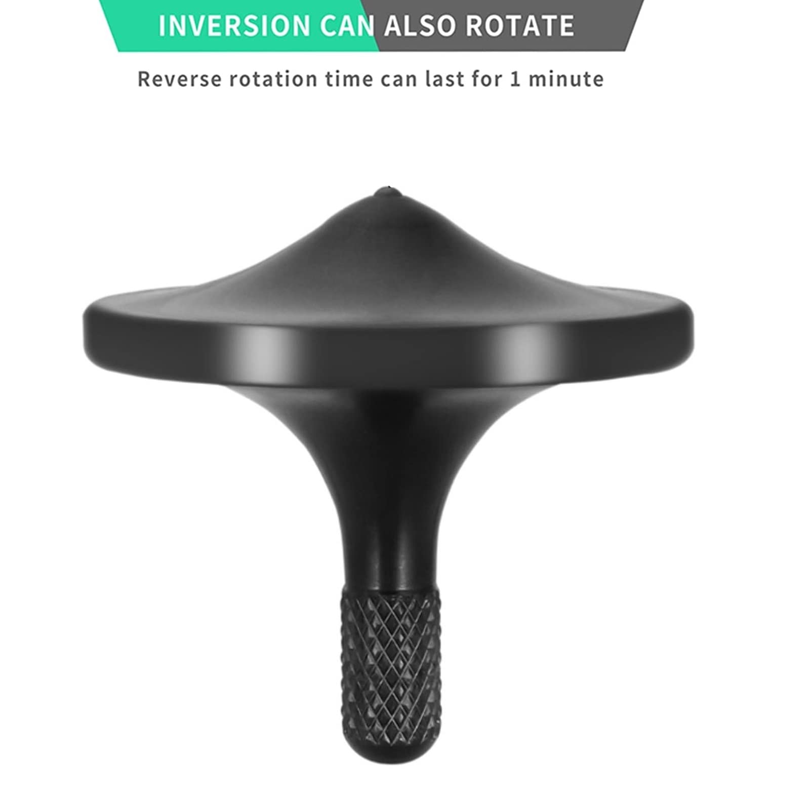 Premium Metal Spinning Top Toy - Ultra Smooth 8+ Minute Spin Time, Perfectly Balanced EDC Desk Gyro for Adults | Stress Relief Office Toy, Unique Gift for Men (Black) - Ideal for Meditation, Focus & Fidgeting